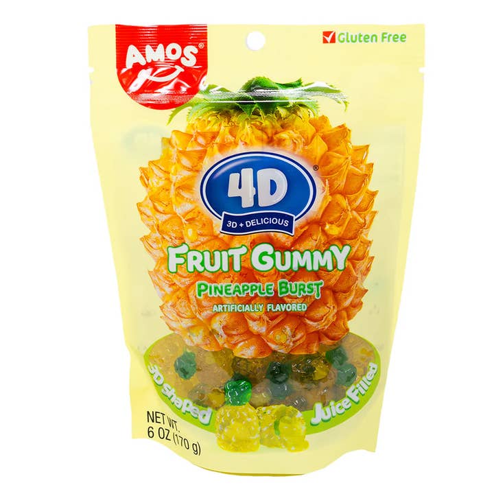 Royal Wholesale - Wholesale Gummy - Amos 4D Pineapple Burst 6oz 12ct Case