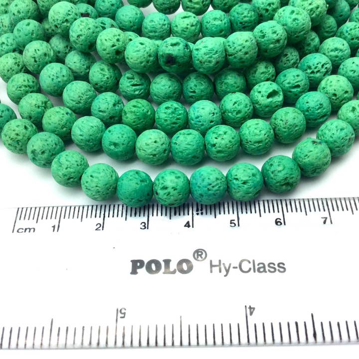 Only Beads - Wholesale Beads - Volcanic Lava Rock Beads–Neon Green 8mm,1.5mm Hole,50/Strand