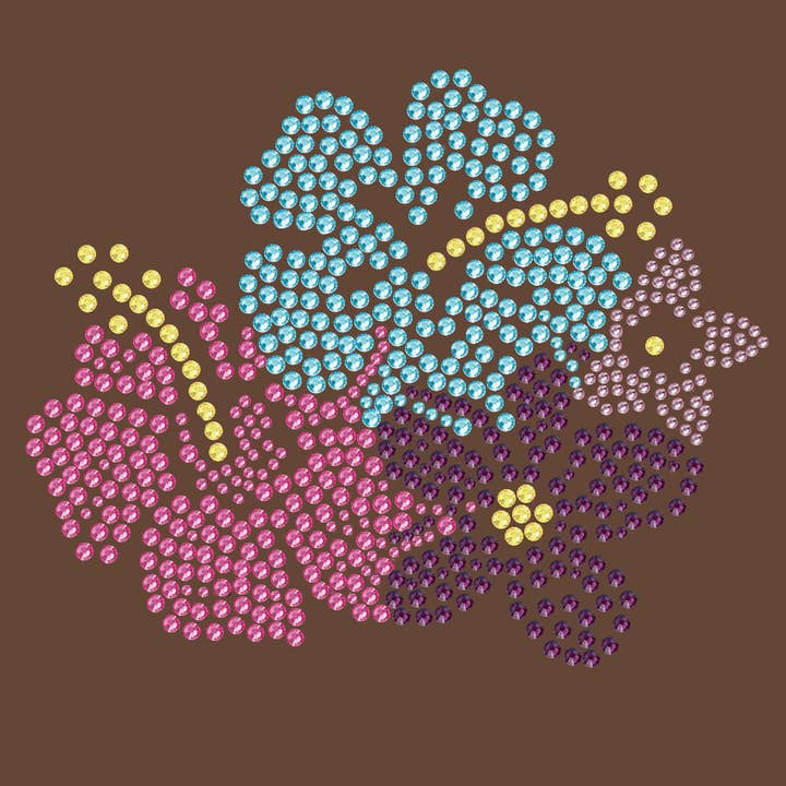 Pink Blue and Purple Hibiscus Women's T-shirt for wholesale by Dog in the Closet