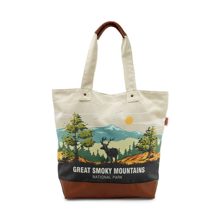 Great Smoky Mountains Canvas Tote Bag – National Park Adventure Travel Shoulder Bag for wholesale by Northern Icons Creations INC