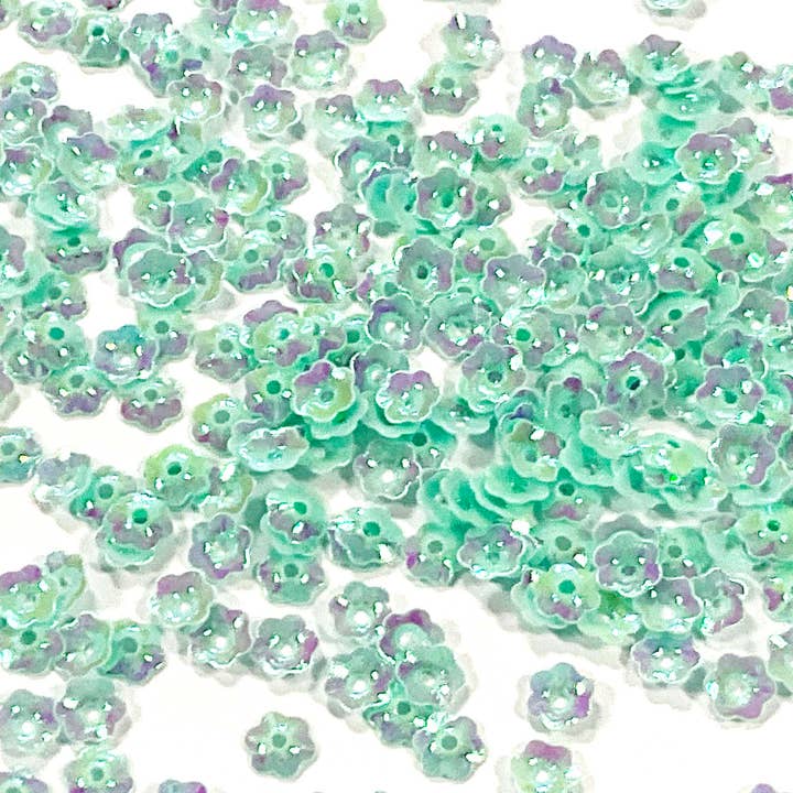 Flower - 6mm - Pale Green with Mauve Lights (S150) for wholesale by Colour Streams