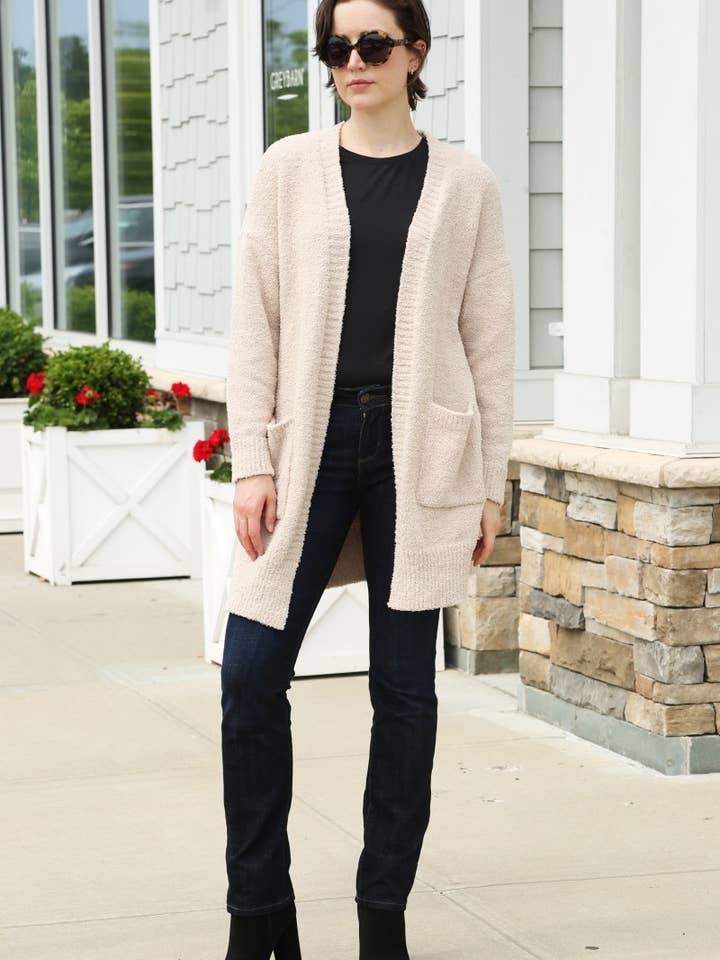 Fashion City - Wholesale Cardigan - Dames - Effen kleur luxe zacht vest met zakken19