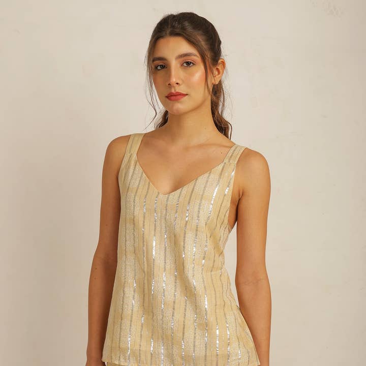 SUN LUREX TANK TOP, lined and other Purchase Wholesale stringer tanks. Free Returns & Net 60 Terms on Faire trending on Faire.