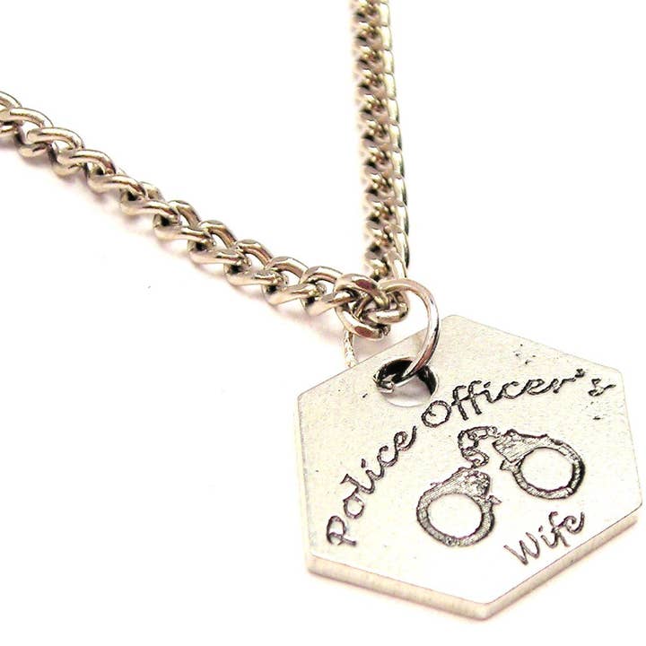 Police Officer's Wife Single Charm Necklace for wholesale by Chubby Chico Charms
