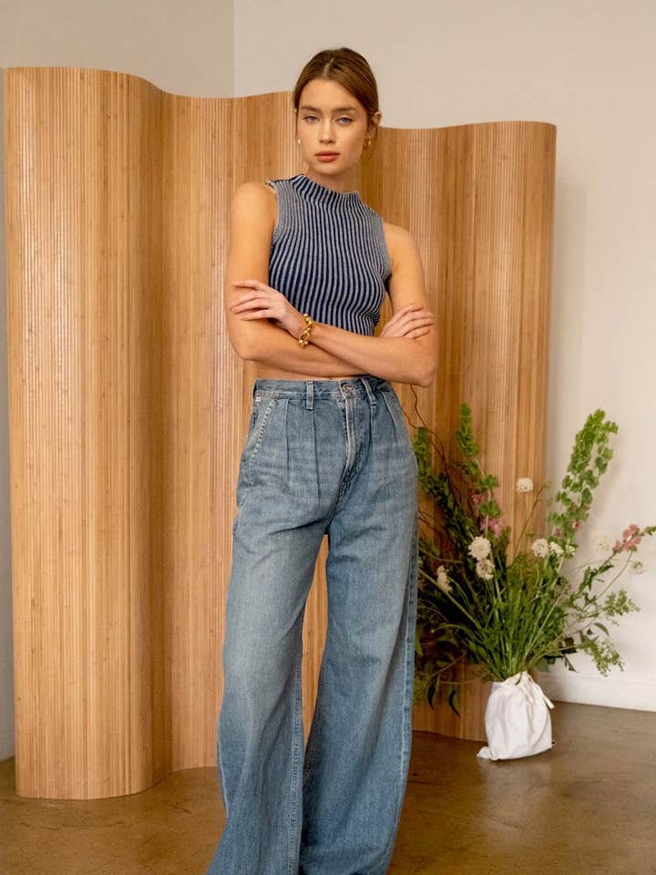 WASHED SLEEVELESS SWEATER KNIT TOP for wholesale by The Workshop Studio