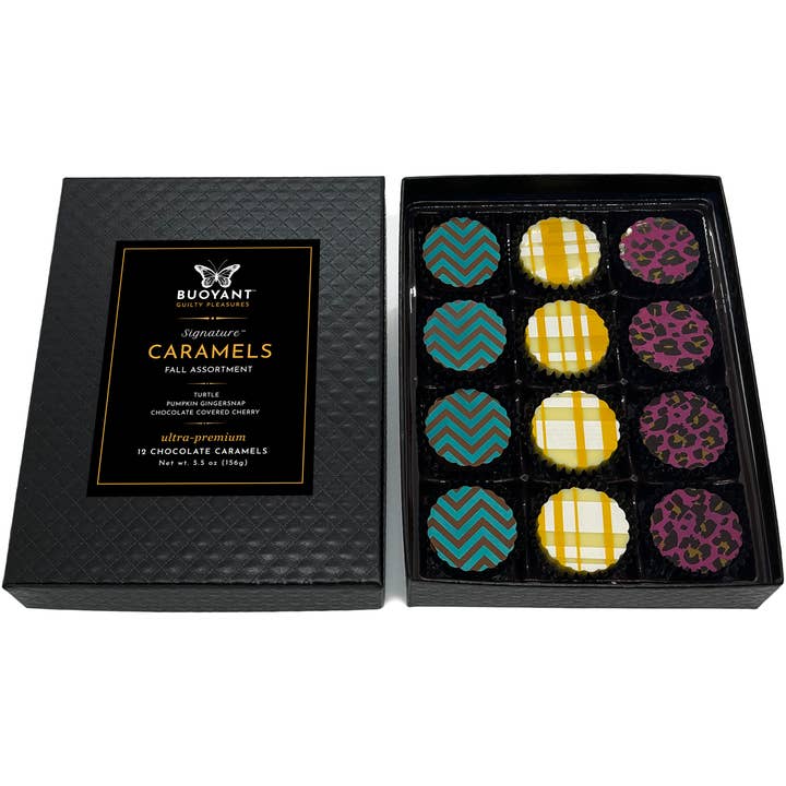 Fall Assortment Caramels for wholesale by Buoyant Chocolates & Confections