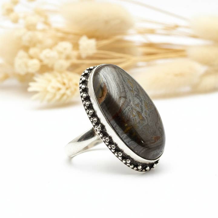 Anillo Piedra Ojo de Halcón para venta al por mayor de Produtos Namasté