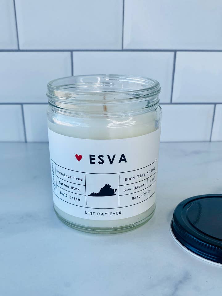 ESVA (Eastern Shore, VA) Candle for wholesale by Rambling Caravan