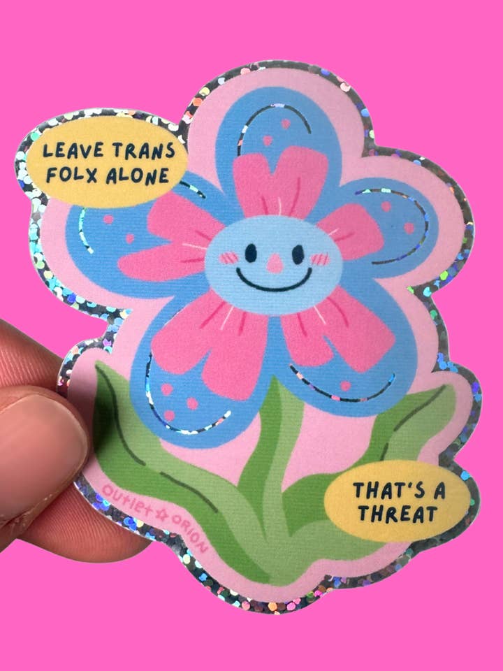 Leave Trans Folx Alone Holographic Bubble-free sticker for wholesale by Outlet Orion