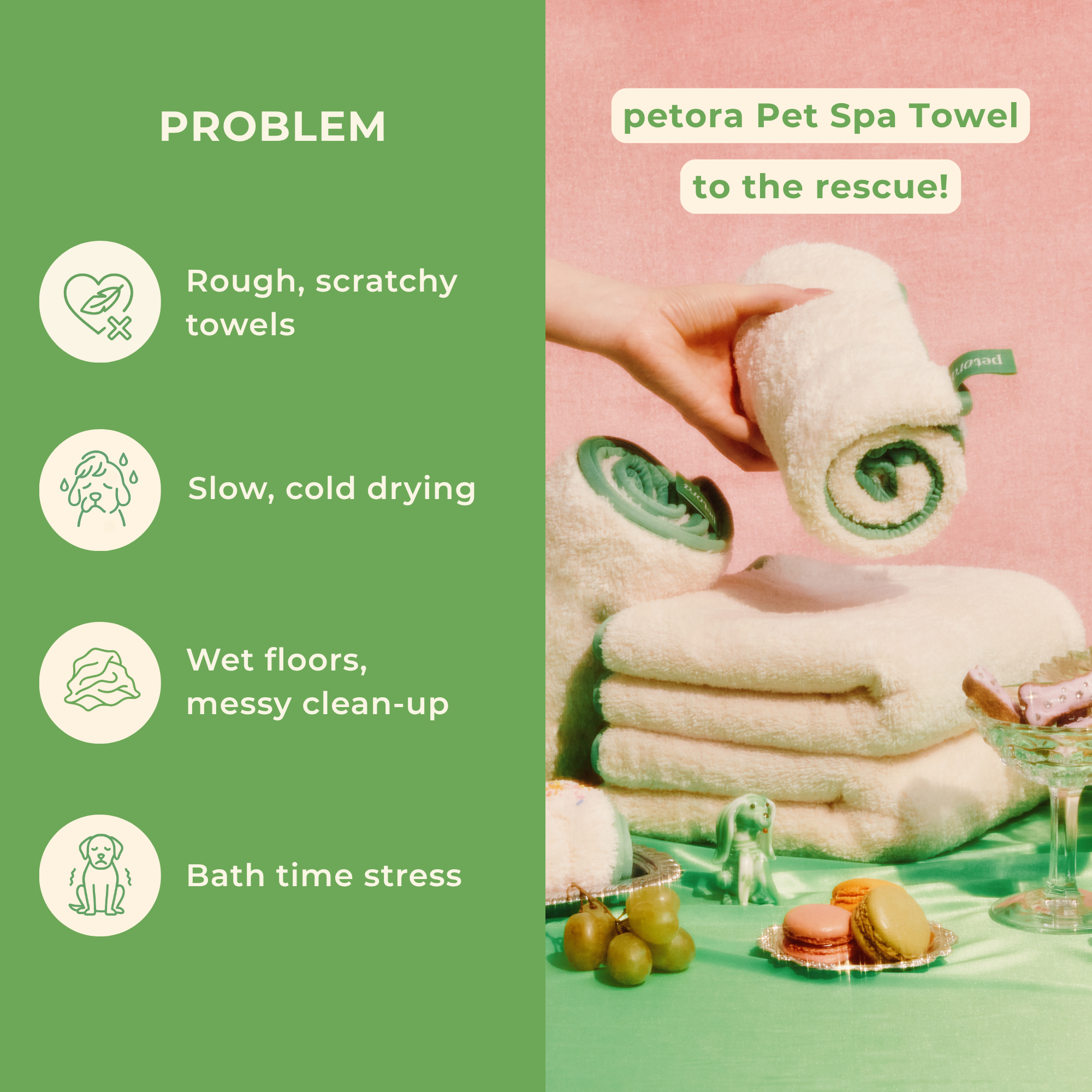 petora - Wholesale Pet Towel - Cat/Dog - RUB ME MORE Pet Spa Towels Set4