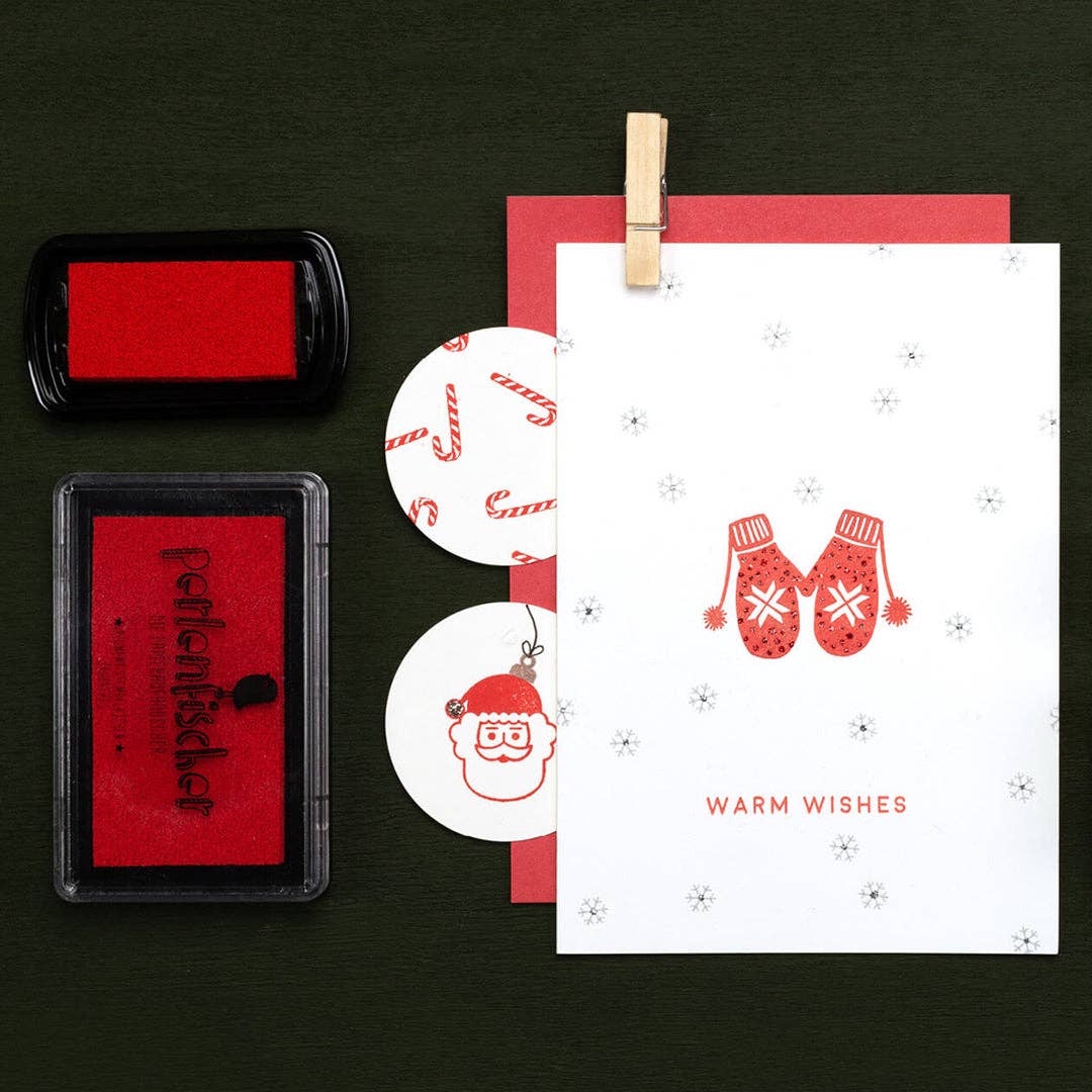 Perlenfischer - Vendita all'ingrosso Timbro in gomma/decorativo - 6x Tampone per timbri | Rosso mini2