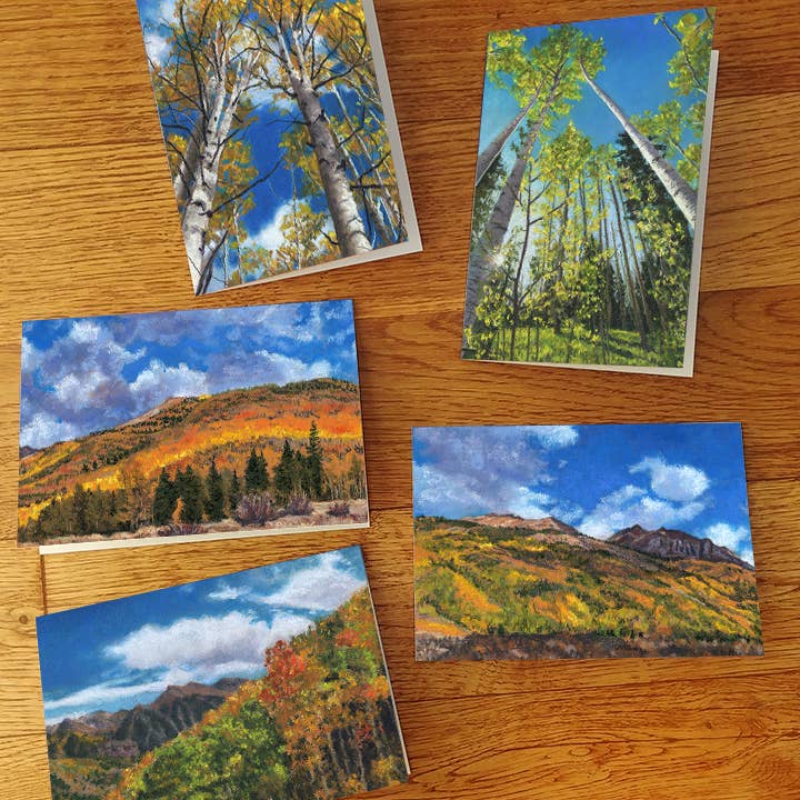 Colorado Aspen Trees Note Cards for wholesale by Duck Girl Art