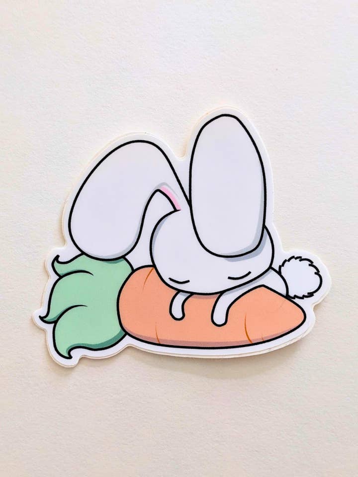 Sleepy Bunny Sticker for wholesale by Doodle Me Alive
