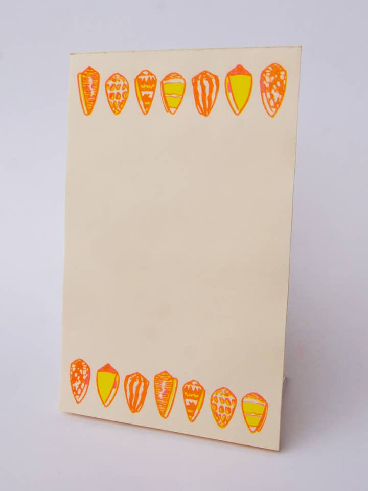 Cone Snail Tear-Away Riso Notepad for wholesale by Pencil Urchin Press LLC