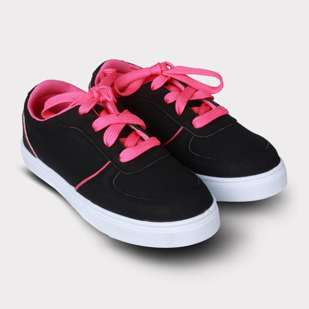 Black Mika Youth Girls Lace-Up Shoe for wholesale on Faire10