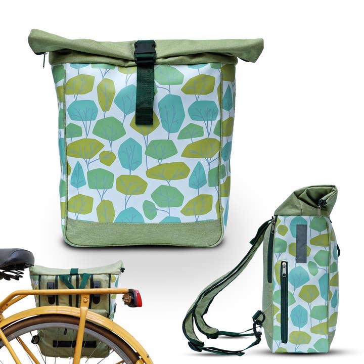 Ikuri - Wholesale Biking Accessories - 2 in 1 Bicycle Bag / Backpack Combo Carrier - Bosque