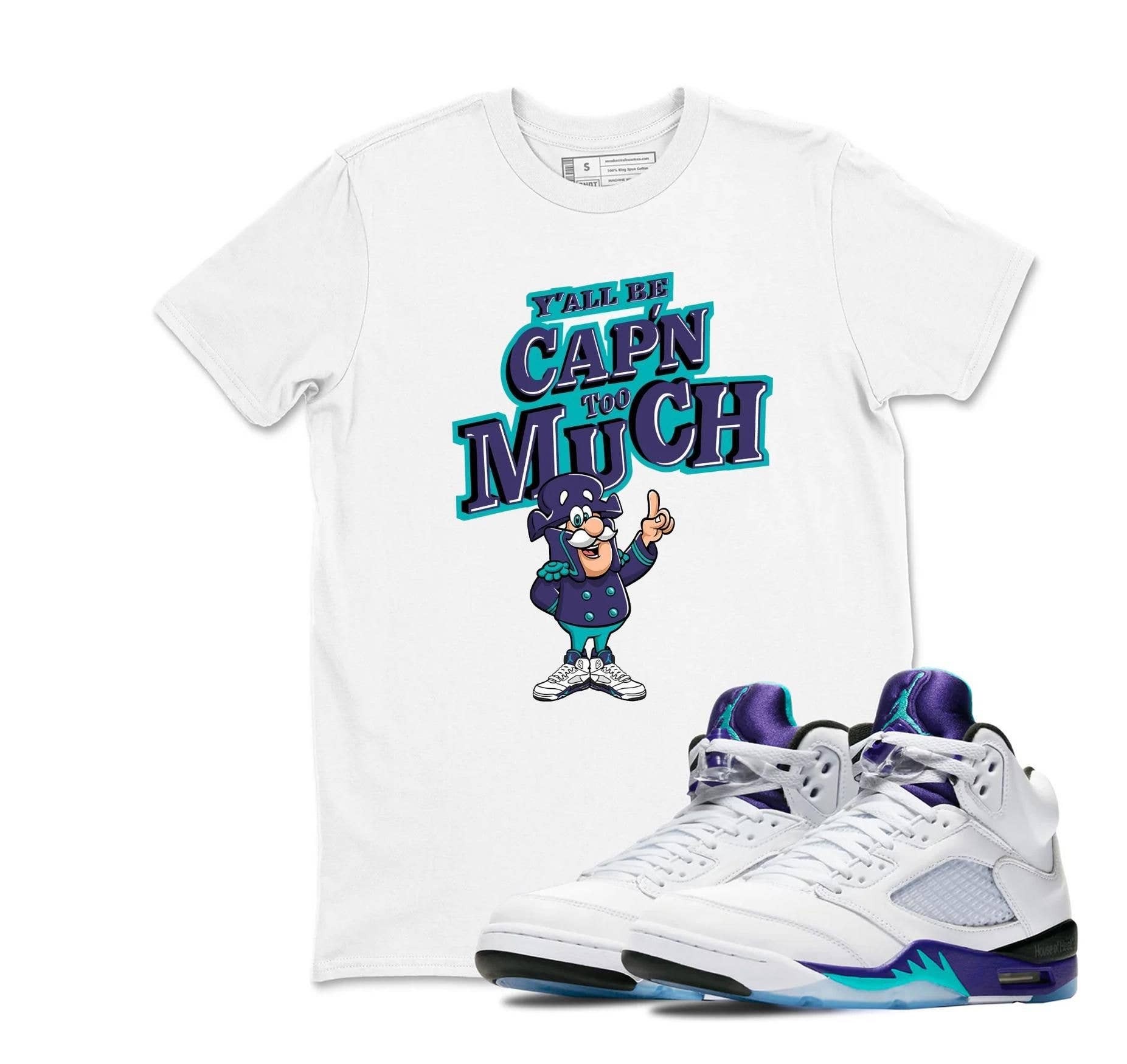 TheKingShirt - Wholesale Graphic Sweatshirt - Women's - Sneakerhead C Captain T-Shirt for Jordan 5 Grape0