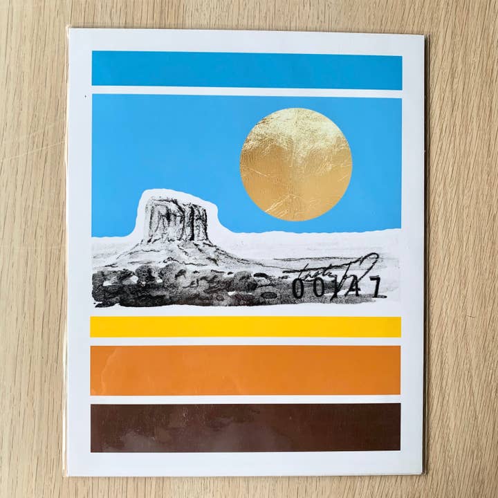 Southwestern Butte Blocking Art Print (00147) for wholesale by Tasha Fay