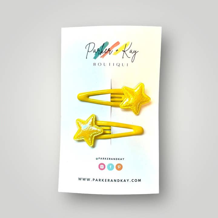 Parker and Kay Collective - Wholesale Hair Clip - Kids - Shiny Stars Hair Clip Set, 7 Color Options