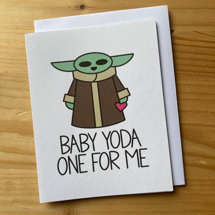Carte bébé Yoda pour la vente par Craftinista Girl