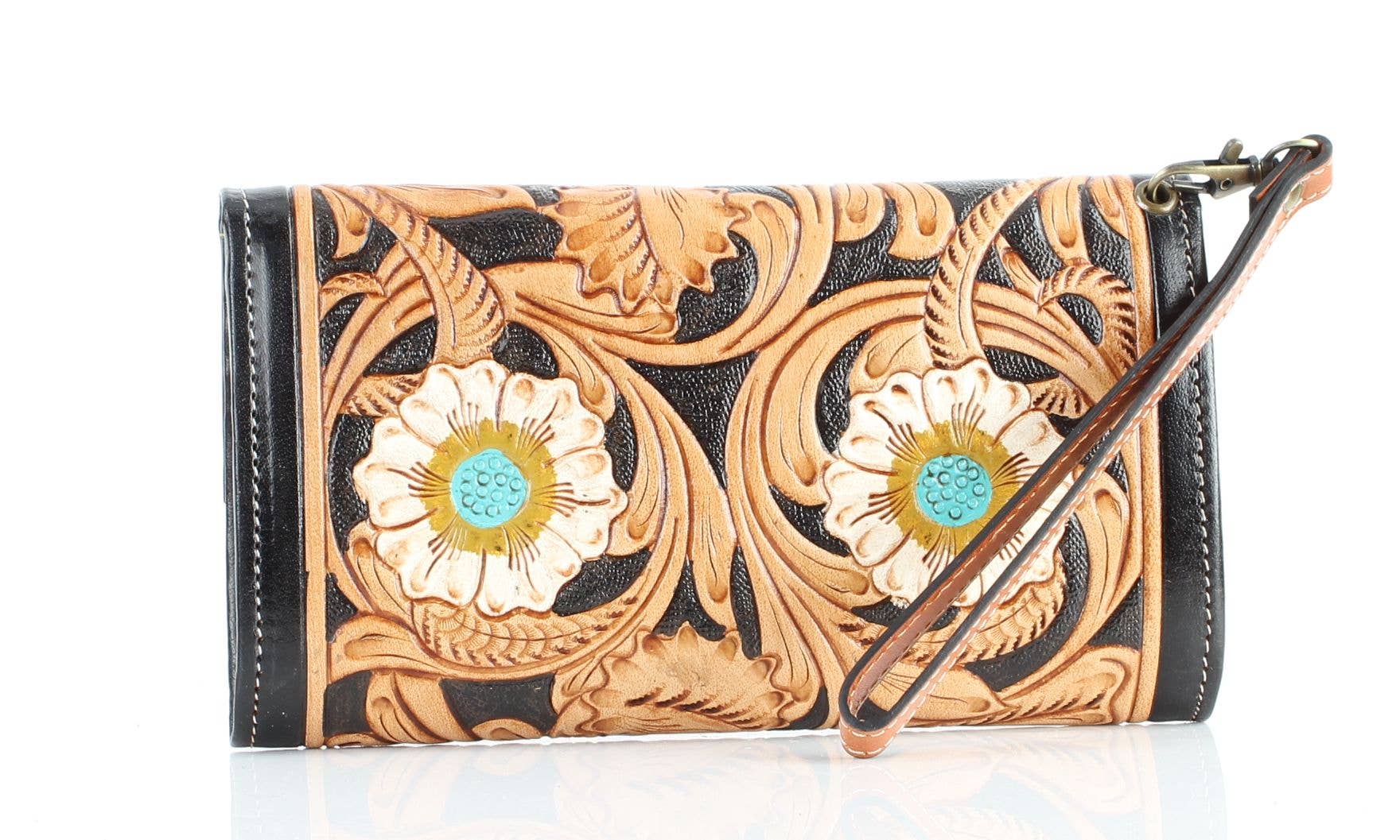 Leather Impressions Inc – wholesale Kuvertväska - Dam – American Bison Tooled Ladies Clutch/Armbandsplånbok6