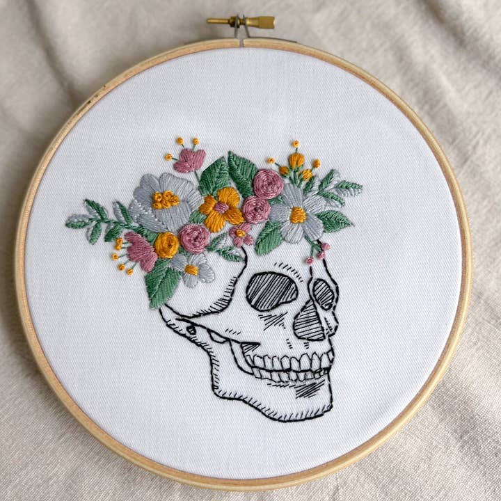 MakeBox & CO - Wholesale Embroidery/Cross Stitch Supplies - Floral Skull Embroidery