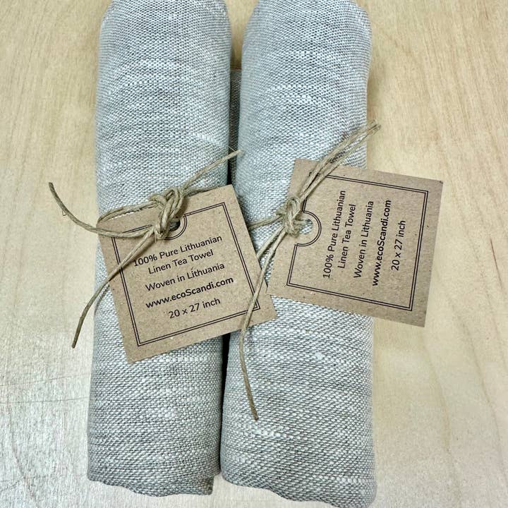 Trendy Tripper - Wholesale Tea Towel - 100% Pure Lithuanian LINEN Tea Towel Natural White Melange7