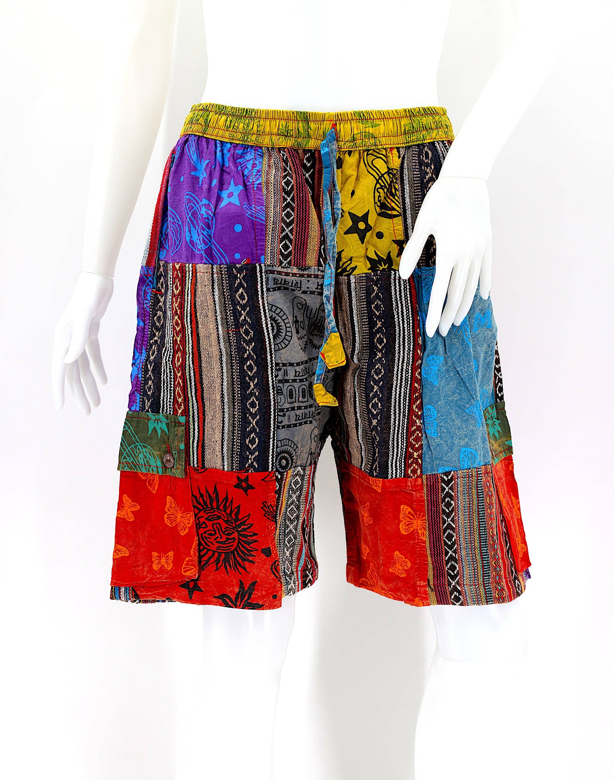 Himalaya Handmade – Großhandel Shorts – Damen – Handgefertigte Gheri-Patchwork-Shorts aus Baumwolle im Boho-Stil12