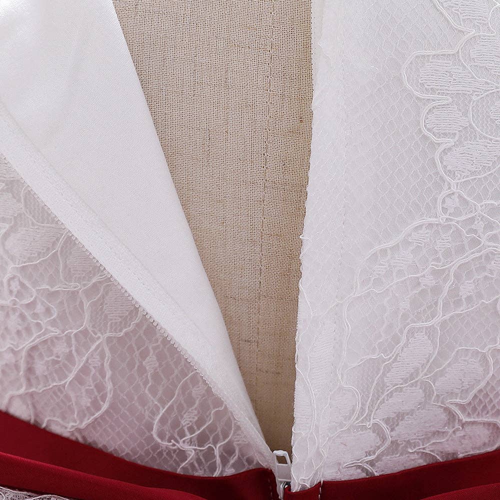 MyKids-USA® - Wholesale Dress - Baby - Baby Girl Bow Patched Design Long Sleeves Full Moon Christening Mesh Formal Dress25