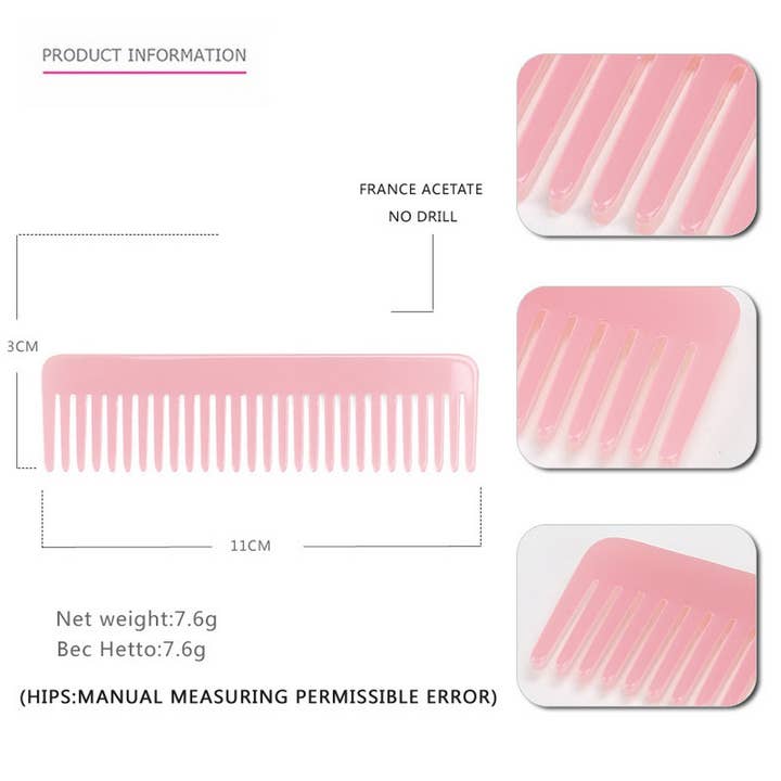 ACCITY - Wholesale Hair Brush/Comb - VINTAGE ACETATE HAIR COMB DENSE TOOTH COMB_CWAHA41984