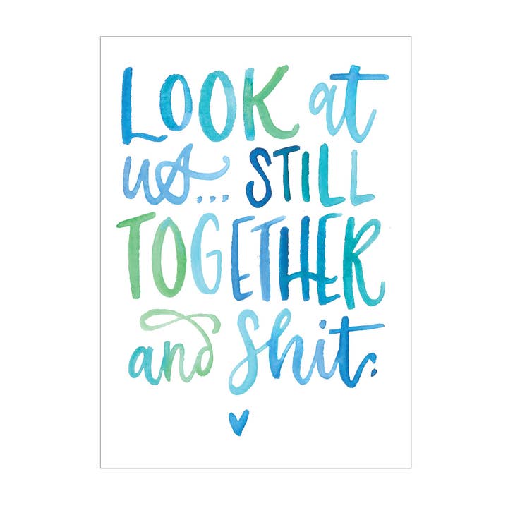 Still Together greeting card for wholesale by Katie Elizabeth Lettering