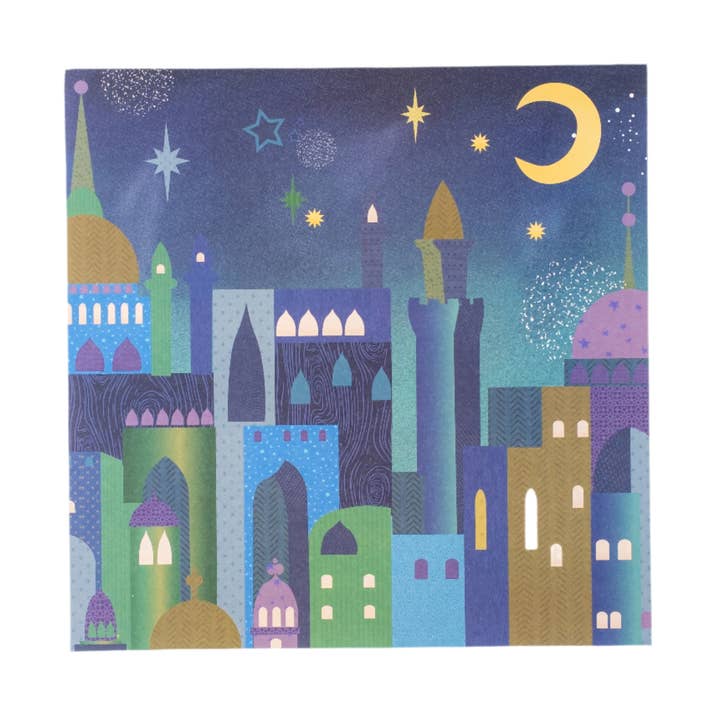 HOL25-PL7-Nativity Cityscape Paper Placemats for wholesale by Gatherings by Curated Paperie