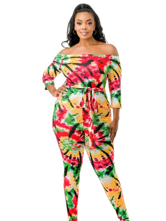 Plus buksedragt med slips uden skulder for engroshandel hos Namatt Design