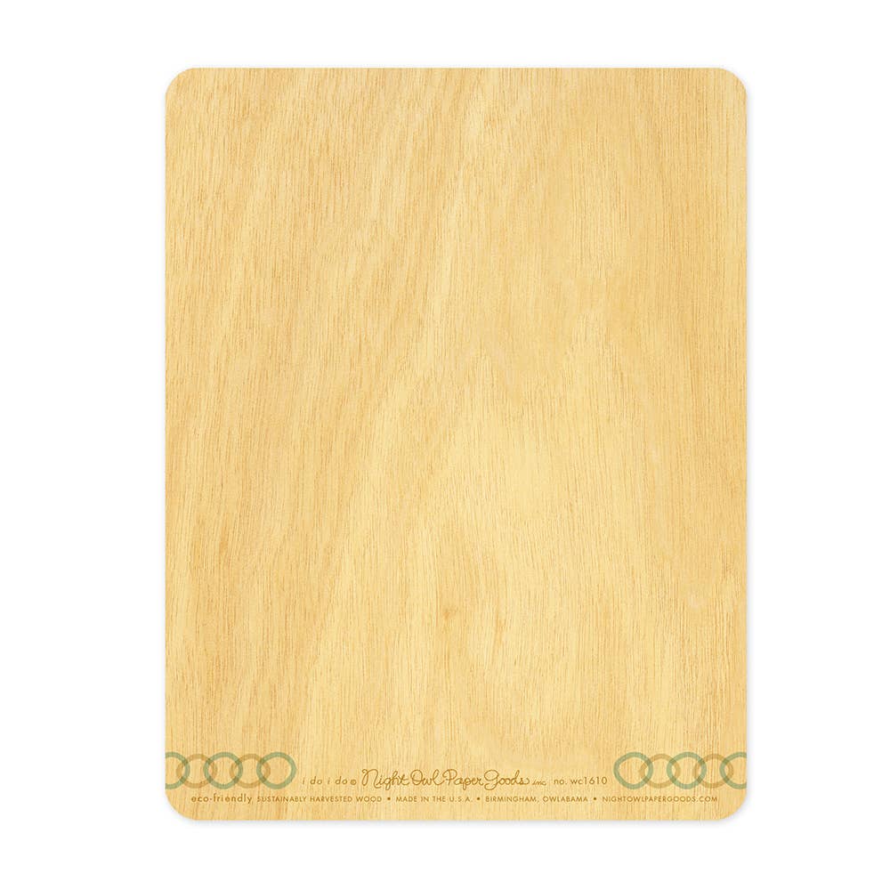 Night Owl Paper Goods - Venta al por mayor Tarjetas de boda - Tarjeta de felicitación de boda I Do I Do Wood1