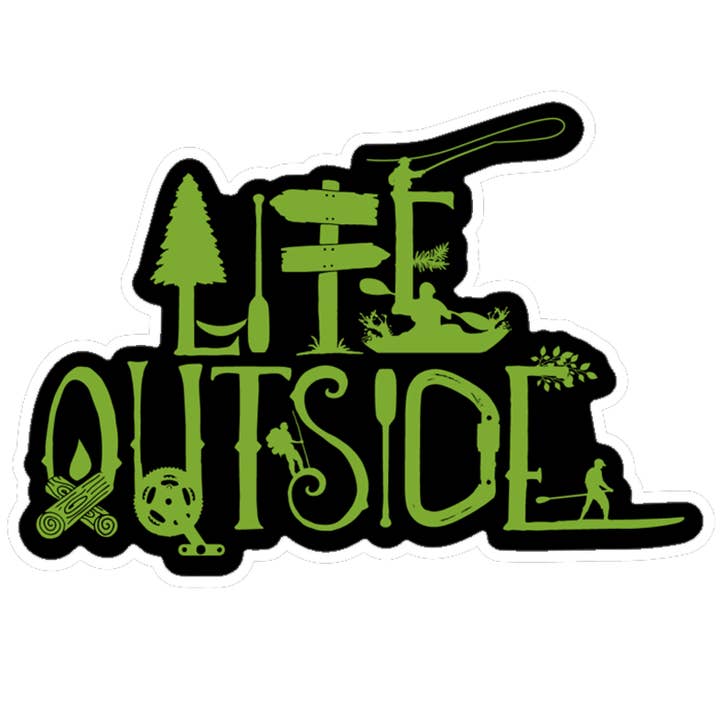 Life Outside Logo Lime Sticker for wholesale by Life Outside Sticker Company