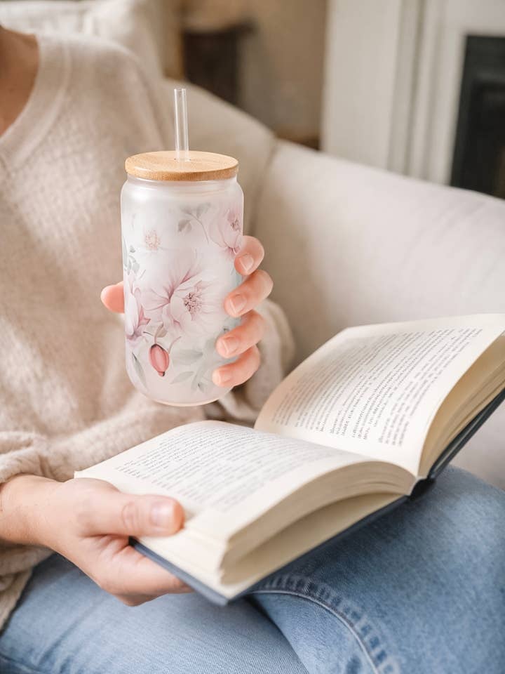 16oz Floral Glassware for wholesale by Lotus & Lace Designs