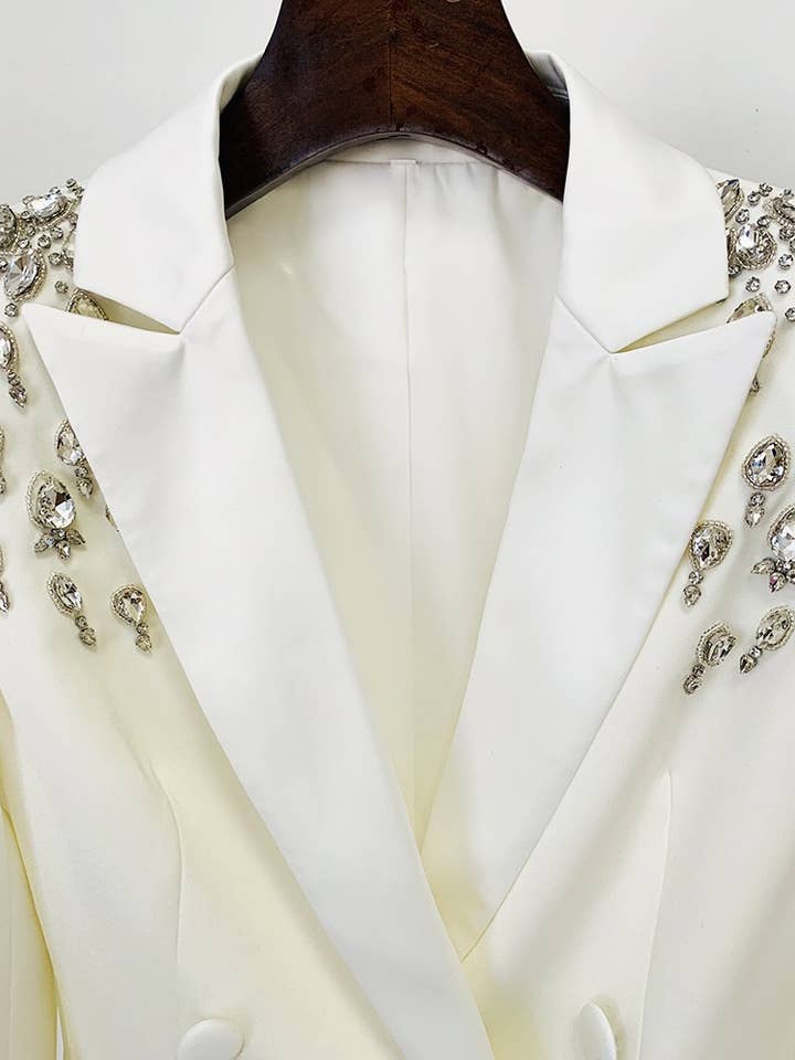 Productseeker - Venta al por mayor Chaqueta - Mujer - Chaqueta Blazer Larga con Diamantes y Cuentas - DR01473