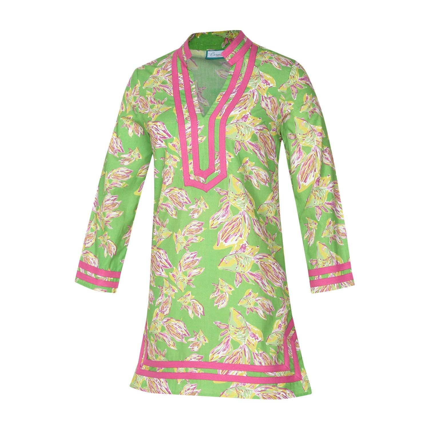 Jugando a Koi Vestido de Manga Larga Cabana Playing Koi, Mujer de venta al por mayor en Faire2