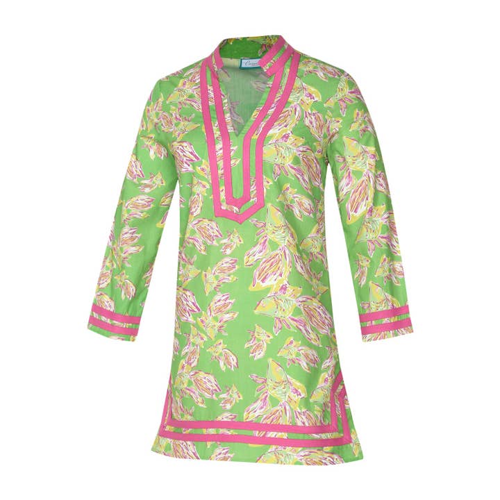 Jugando a Koi Vestido de Manga Larga Cabana Playing Koi, Mujer de venta al por mayor en Faire2