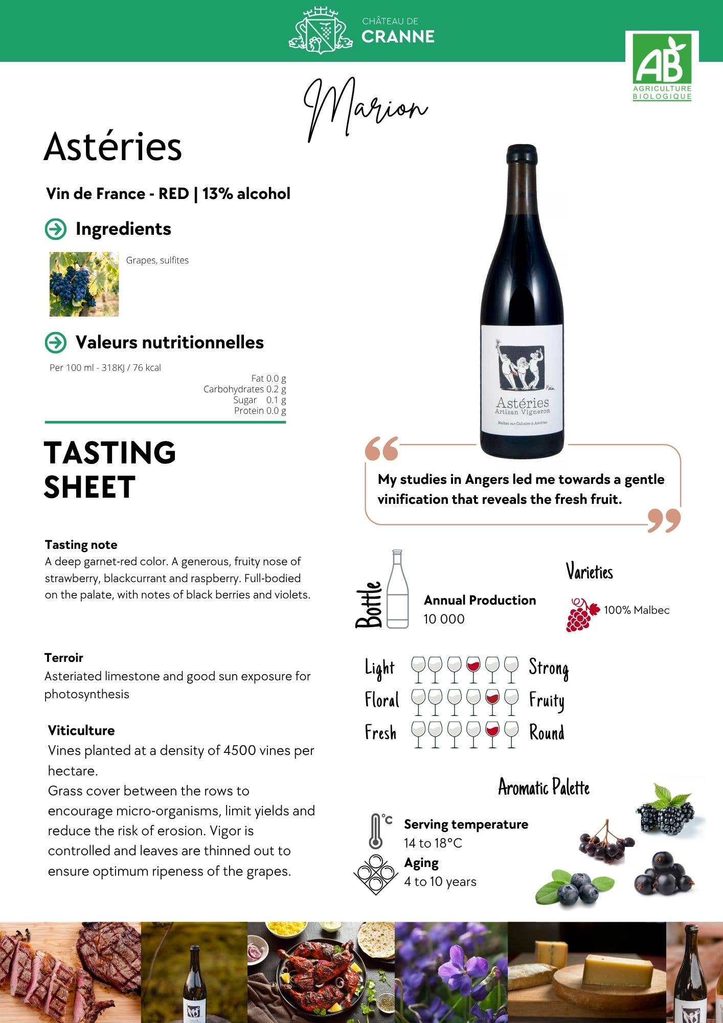 Château de Cranne – wholesale Rött vin – Ekologiskt rödvin Malbec "Astéries" 2022 med vax1