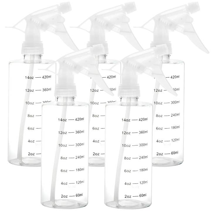 Youngever 5 Pack 16OZ Empty Plastic Spray Bottles - Clear for wholesale by Youngever