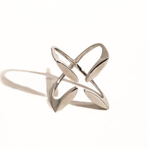 Flânerie by MAIQ - Wholesale Cocktail/Statement Ring - Peliah 18K Gold Non-Tarnish x Cross Ring
