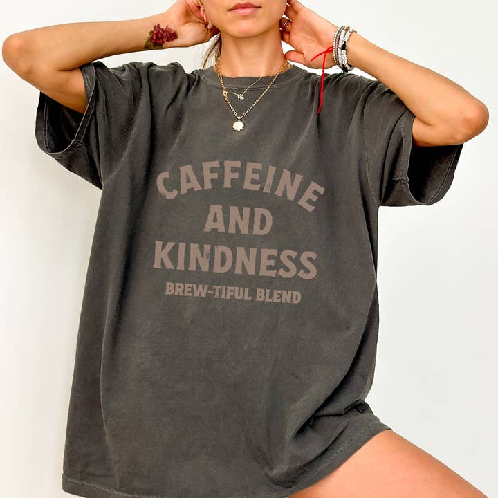 P E T I T R U E - Wholesale Screen Printed T-Shirt - Women's - Funny Coffee Lover Graphic Tee Funny Tshirts Coffee Shop