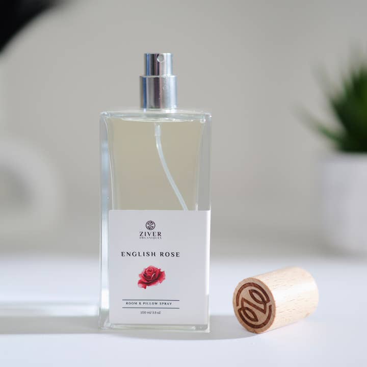 Natuurlijke spray voor kamer en linnen | English Rose voor wholesale door Ziver Organiques