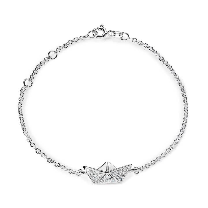 Bracelet Loveboat en argent avec pavé de zirconia pour la vente par Heartbreaker designd by Drachenfels