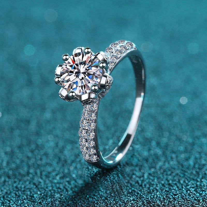 Perimade & Co. LLC - Wholesale Engagement Ring - Moissanite Crown Engagement Ring in 925 Sterling Silver2