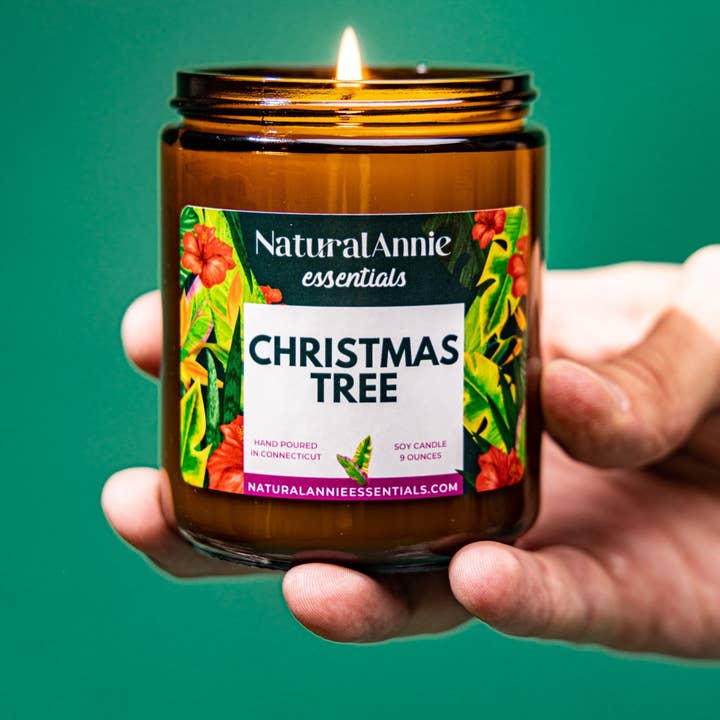 NaturalAnnie Essentials - Wholesale Jar/Filled Candle - Holiday Christmas Tree Soy Candle5