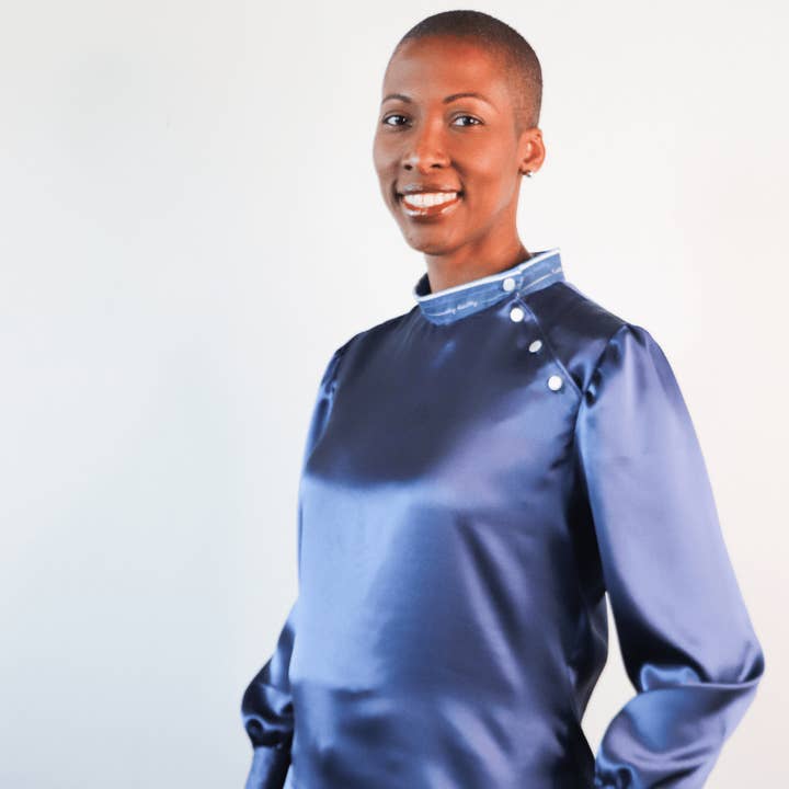 Sapphire Silk Blouse for wholesale by COCHIC