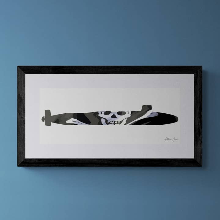Sous-marin de classe Vanguard Jolly Roger Print pour la vente par Gillian Jones Designs