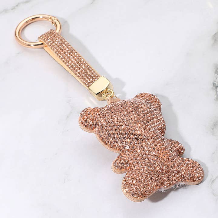 Sensibling Corp. - Wholesale Keychain – Women's - Bling Studded Teddy Bear Keychain / Bag Charm5